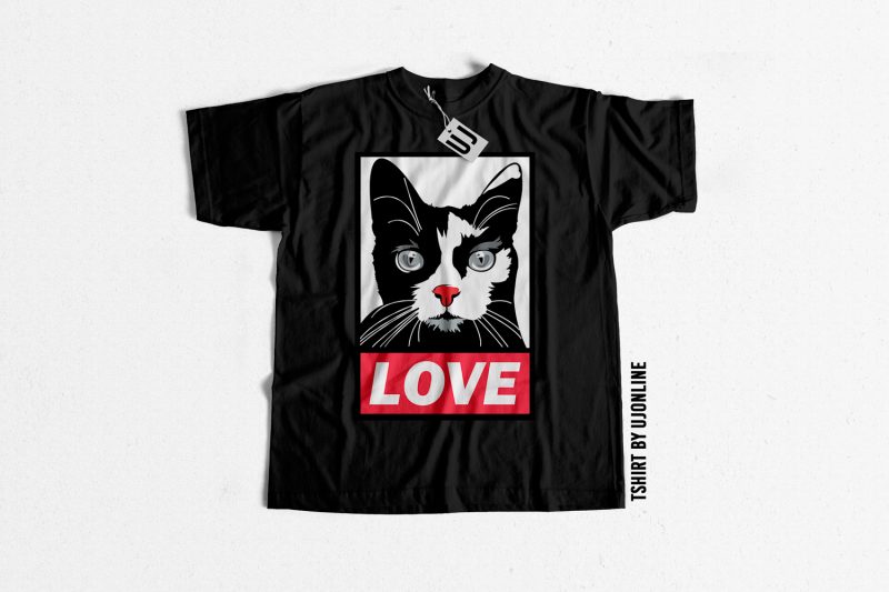 Love CATS t-shirt design for download