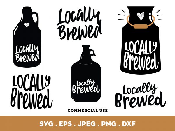 Locally brewed bundle t shirt vector graphic