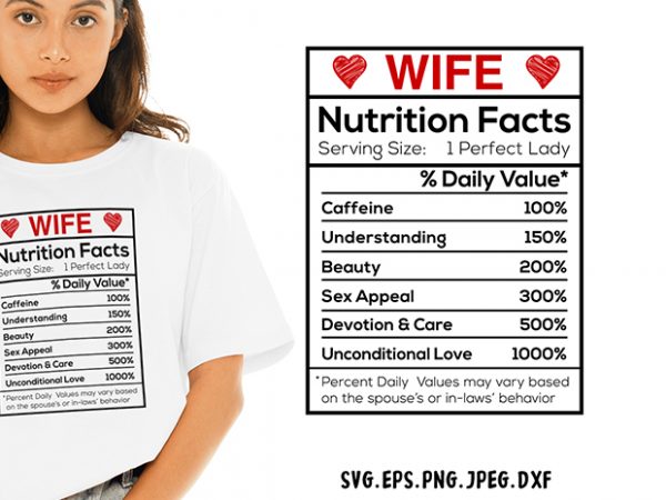 Wife nutrition facts svg – wife – nutrition – funny tshirt design Wife nutrition facts svg – wife – nutrition – funny tshirt design