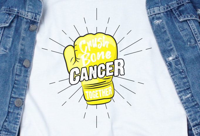 Crush Bone Cancer Together SVG – Cancer – Awareness – shirt design png