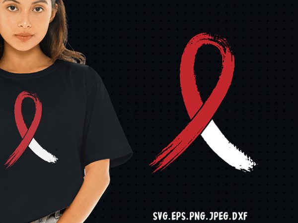 Brush ribbon for sickle cell svg – cancer – awareness – t shirt design template