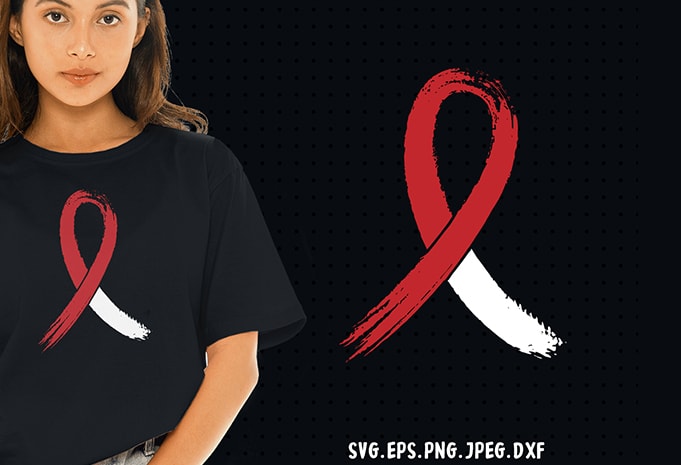 Brush Ribbon for Sickle Cell SVG – Cancer – Awareness – t shirt design template