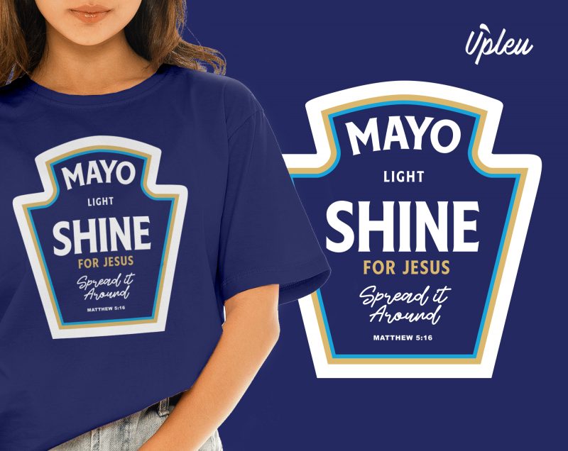 Mayo Light Shine print ready t shirt design