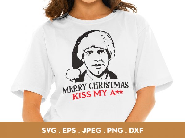 Merry christmas kiss my ass commercial use t-shirt design