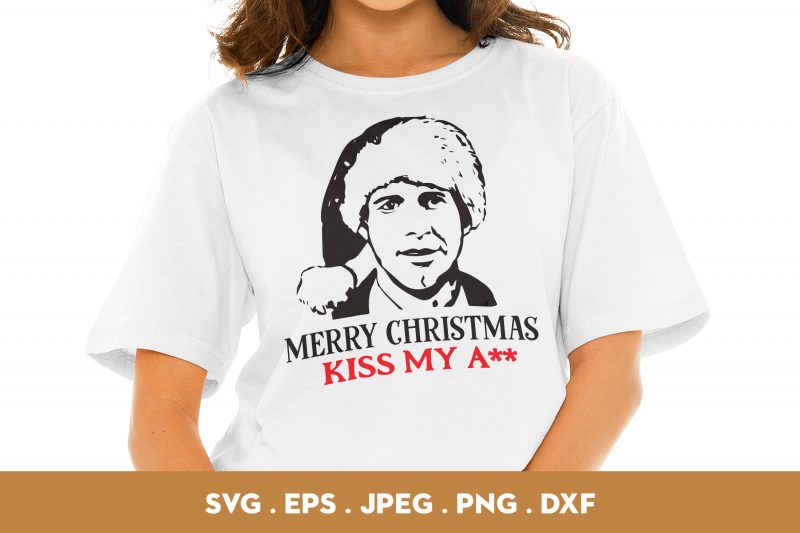 Merry Christmas Kiss My Ass commercial use t-shirt design