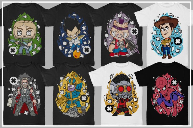 125 Cartoon Pop Culture #3 t-shirt design for sale