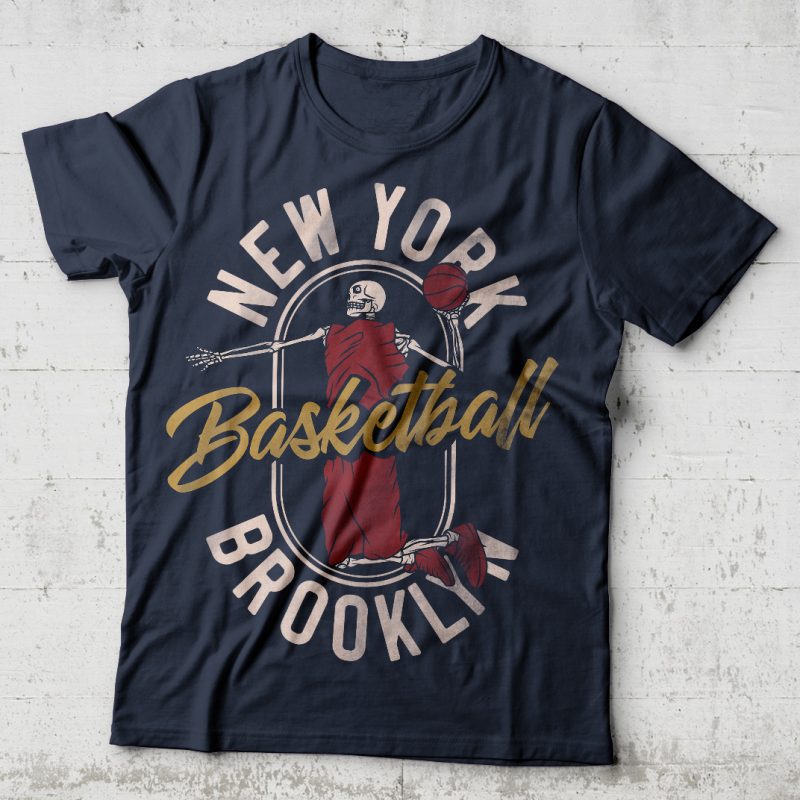 Basketball skeleton t shirt design for sale - Buy t-shirt designs