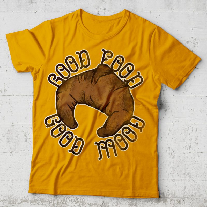 Good Food Good Mood buy t shirt design for commercial use
