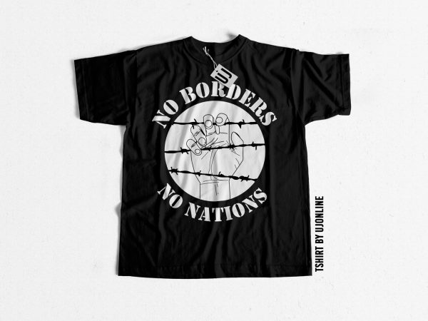 No borders no nations design for t shirt graphic t-shirt design