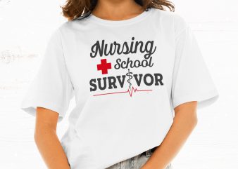 Nursing School Survivor t-shirt design for commercial use