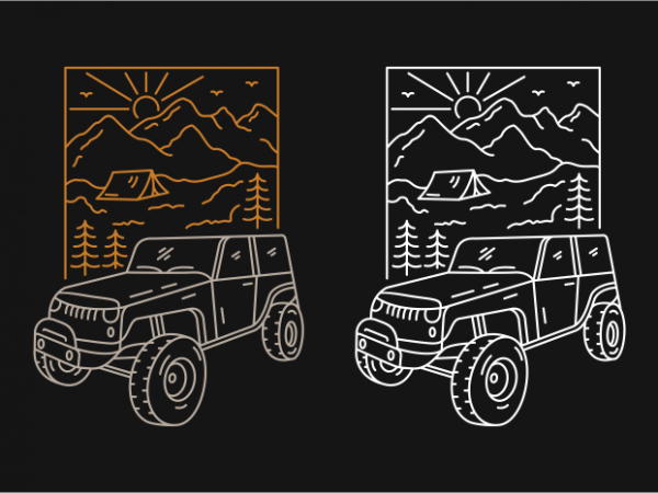 Off roader camp t shirt design for download