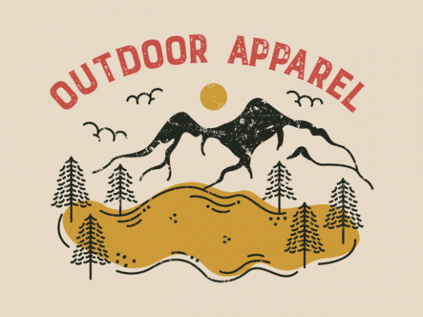 Outdoor apparel t shirt design for download