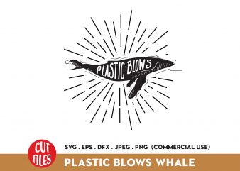 Plastic Blows Whale t shirt design for download