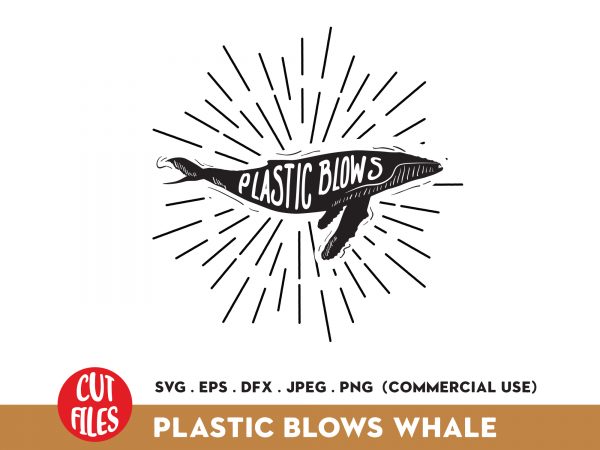 Plastic blows whale t shirt design for download
