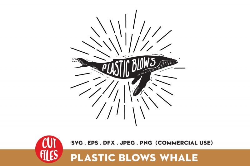Plastic Blows Whale t shirt design for download