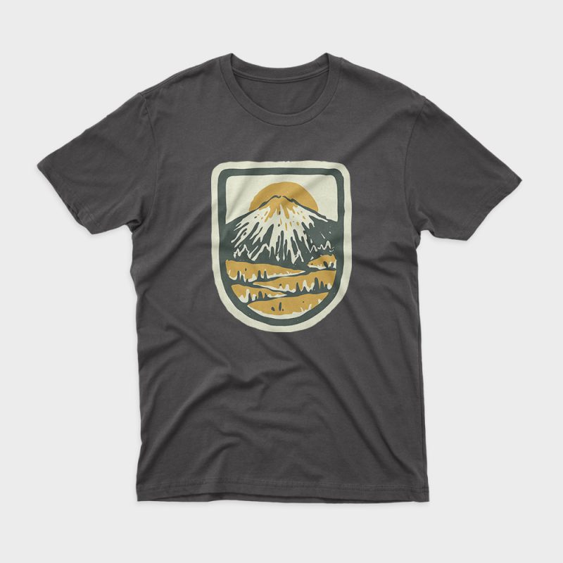 Mountain Hand Drawn t shirt design template
