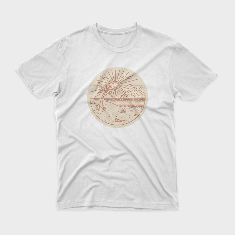Beach graphic t-shirt design
