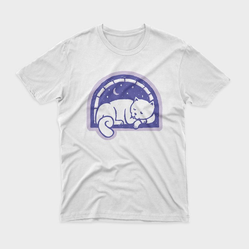 Cat Sleep shirt design png