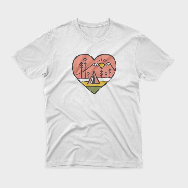 Camping in Love t-shirt design for commercial use