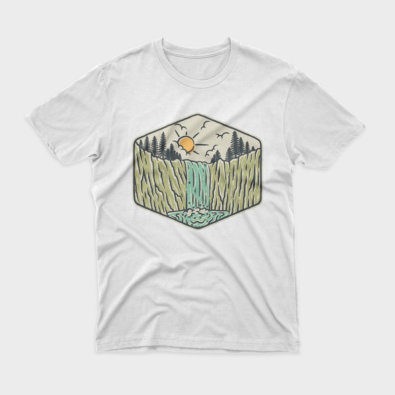 Beauty Waterfall shirt design png