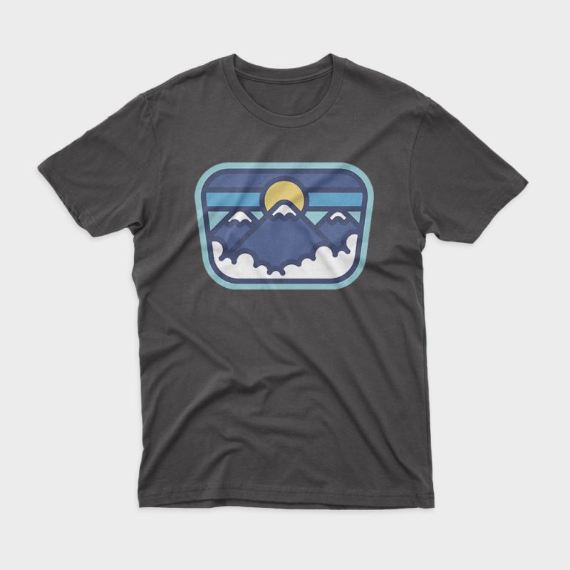 Mountain Line t shirt design template