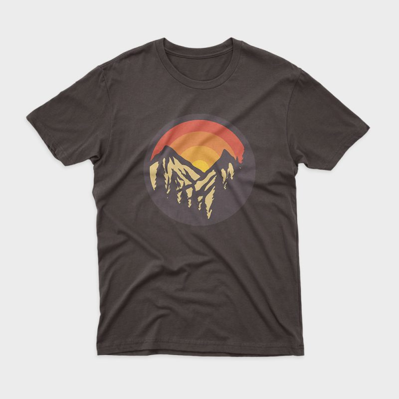 Mountain Sunset graphic t-shirt design