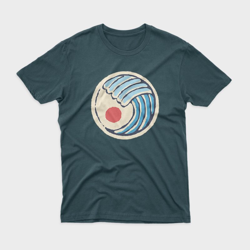 The Great Wave graphic t-shirt design