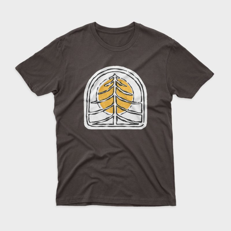 Tree and Sun t shirt design for sale