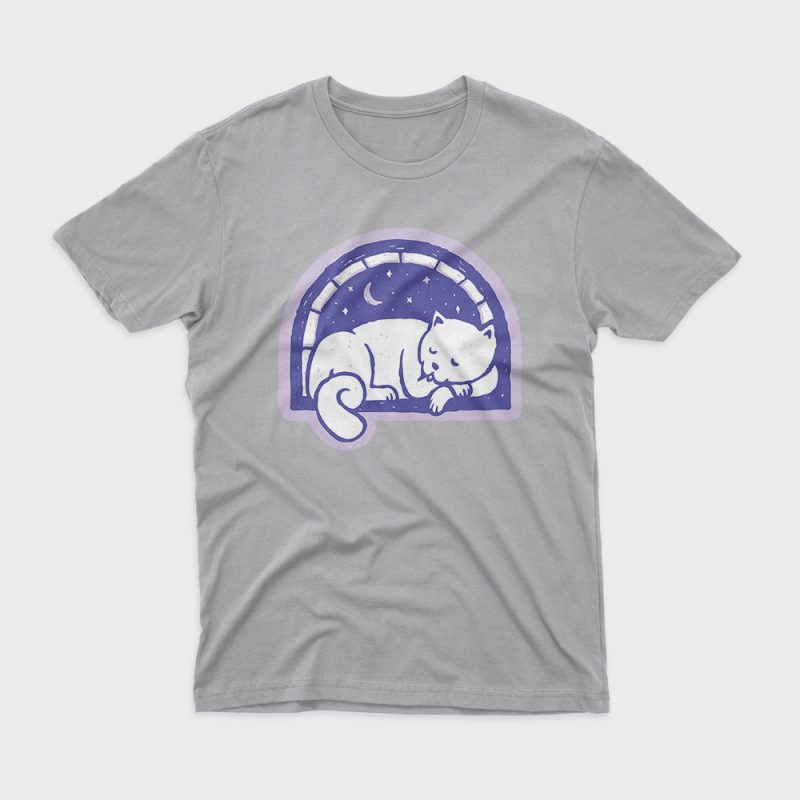 Cat Sleep shirt design png