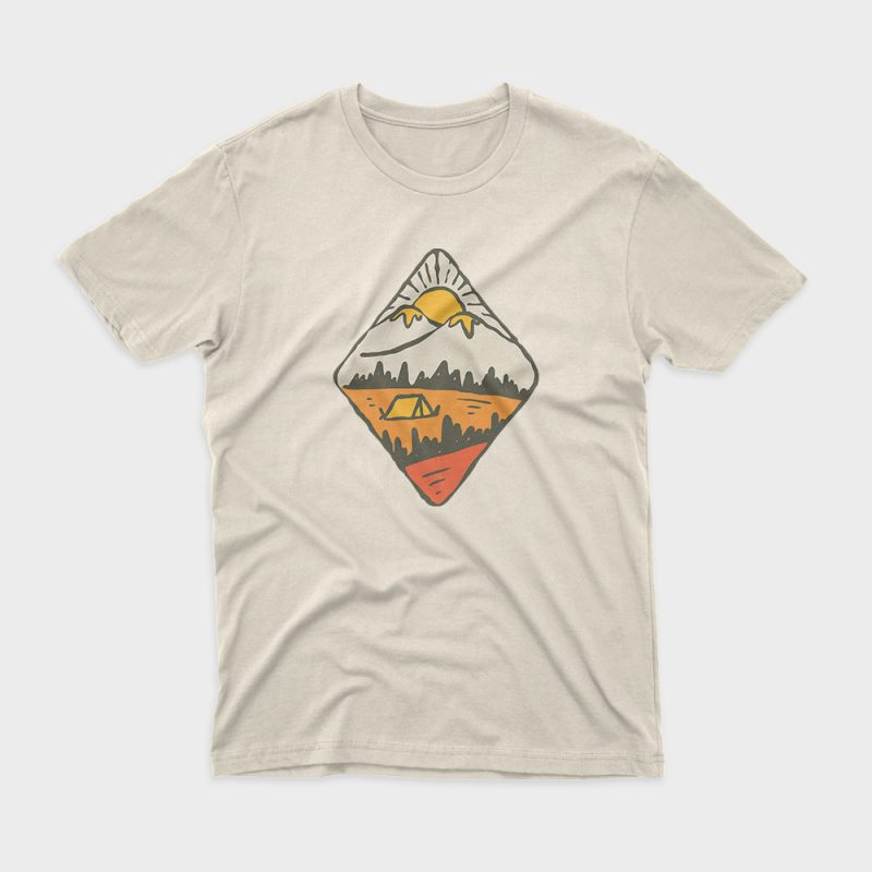 Camping print ready t shirt design