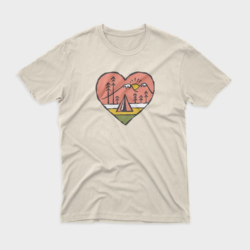 Camping in Love t-shirt design for commercial use
