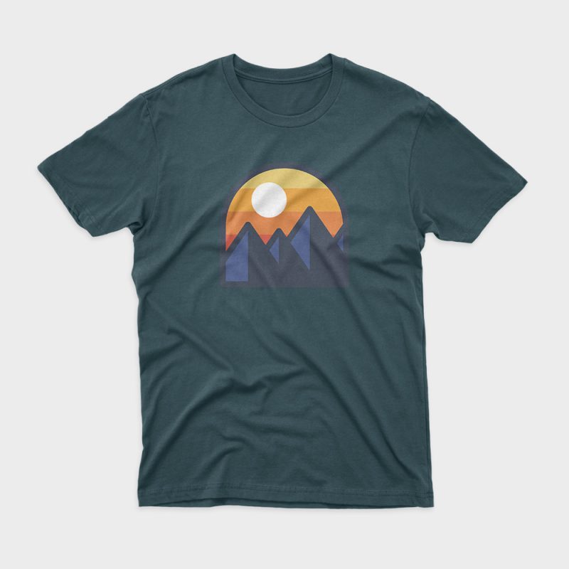 Beauty Sunset Mountain buy t shirt design for commercial use