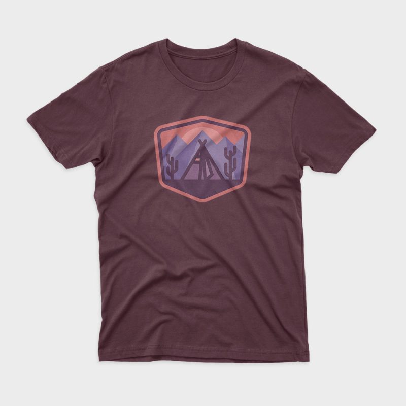 Camp and Cactus commercial use t-shirt design