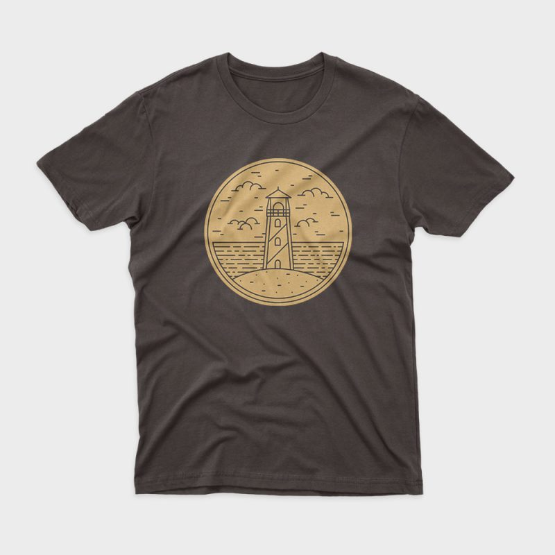 Lighthouse commercial use t-shirt design
