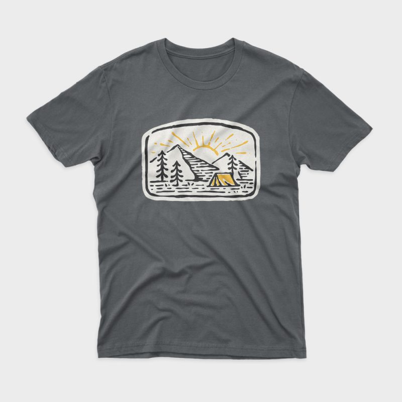 Camp Hand Drawn design for t shirt tshirt design for merch by amazon