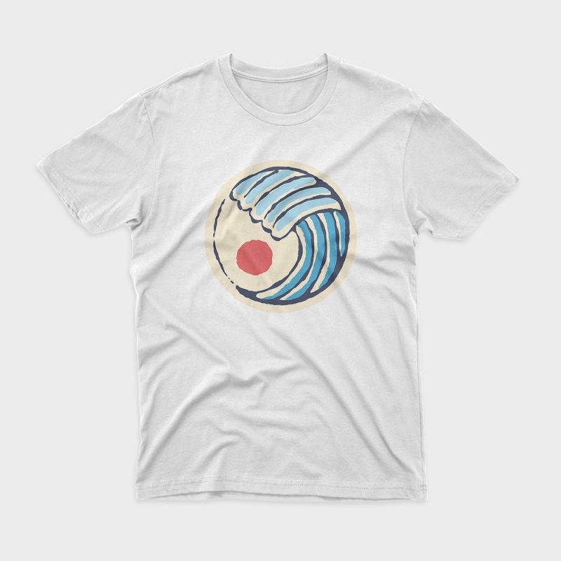 The Great Wave graphic t-shirt design