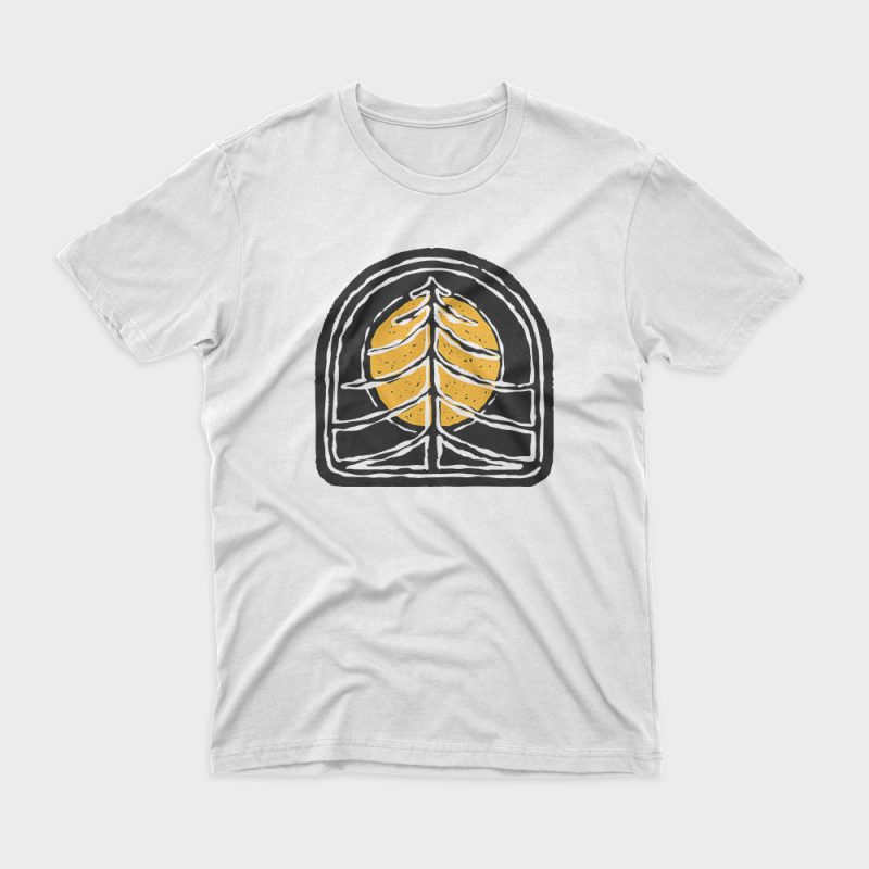 Tree and Sun t shirt design for sale