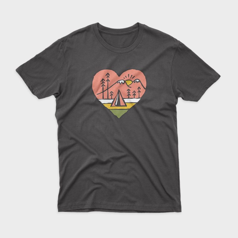 Camping in Love t-shirt design for commercial use