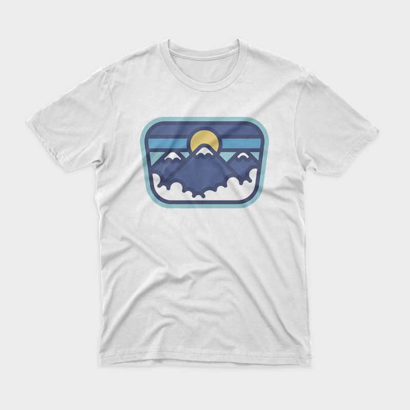 Mountain Line t shirt design template