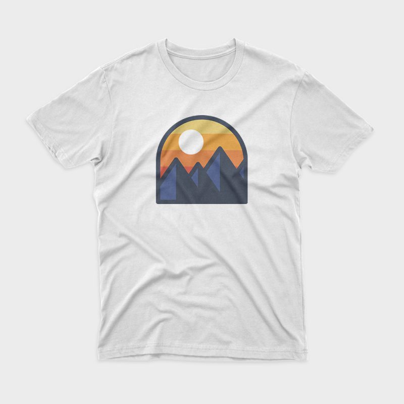 Beauty Sunset Mountain buy t shirt design for commercial use