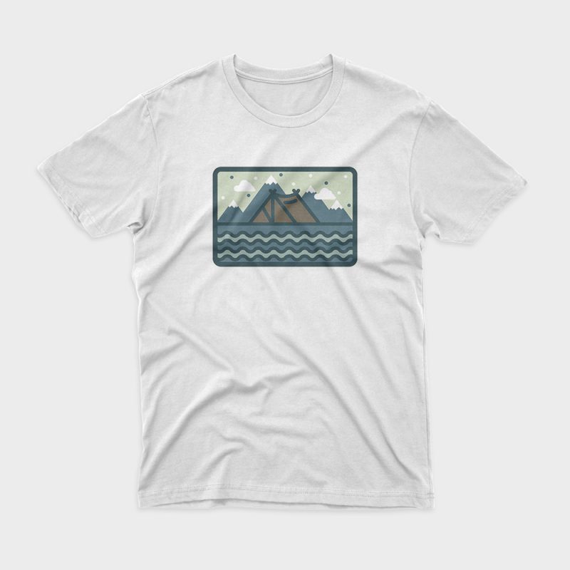 Camp Mountain Beach View t shirt design for purchase