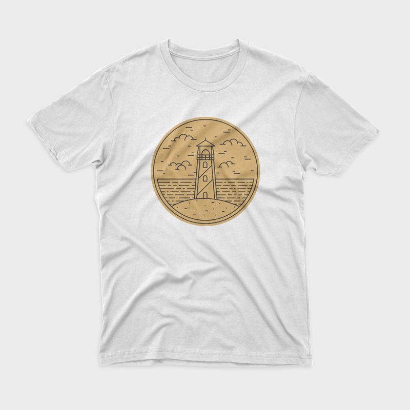 Lighthouse commercial use t-shirt design