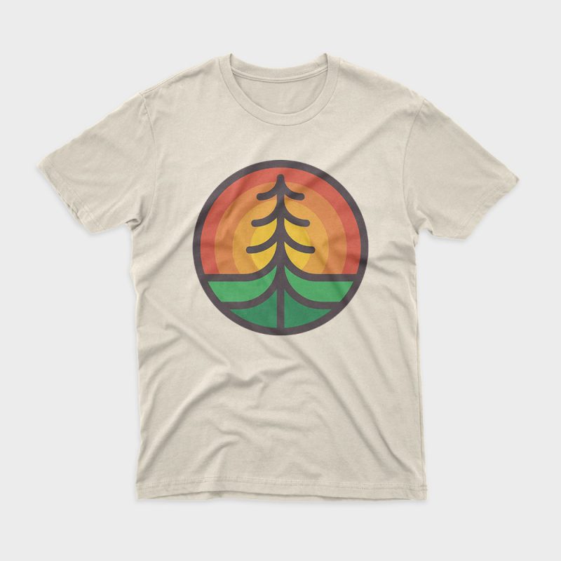 Tree and Sunset t shirt design to buy