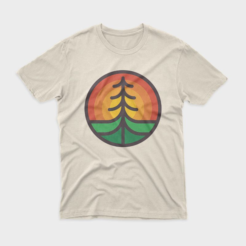 Tree and Sunset t shirt design to buy