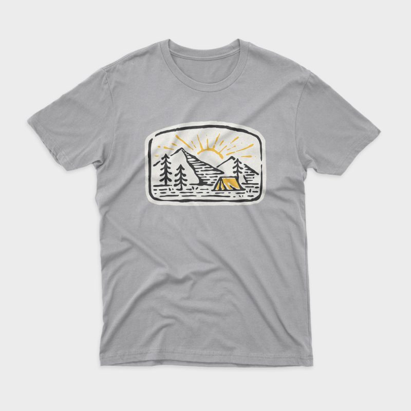 Camp Hand Drawn design for t shirt tshirt design for merch by amazon