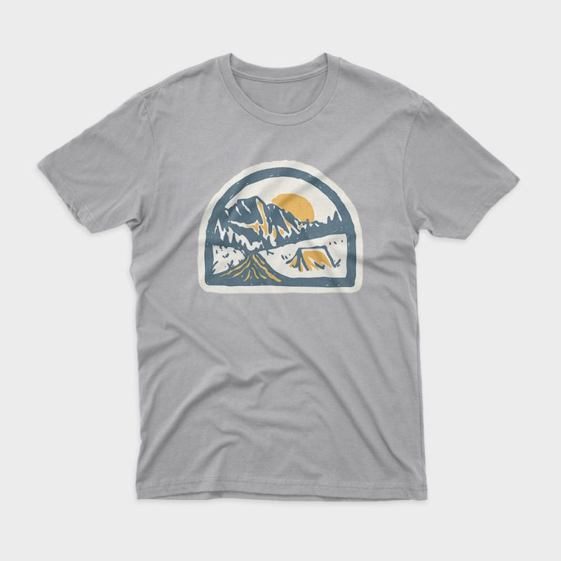 Camping Hand Drawn t shirt design to buy