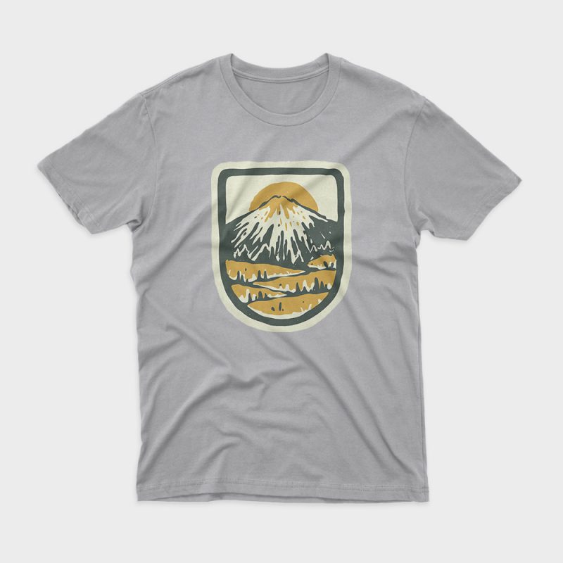 Mountain Hand Drawn t shirt design template