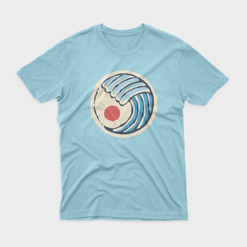 The Great Wave graphic t-shirt design