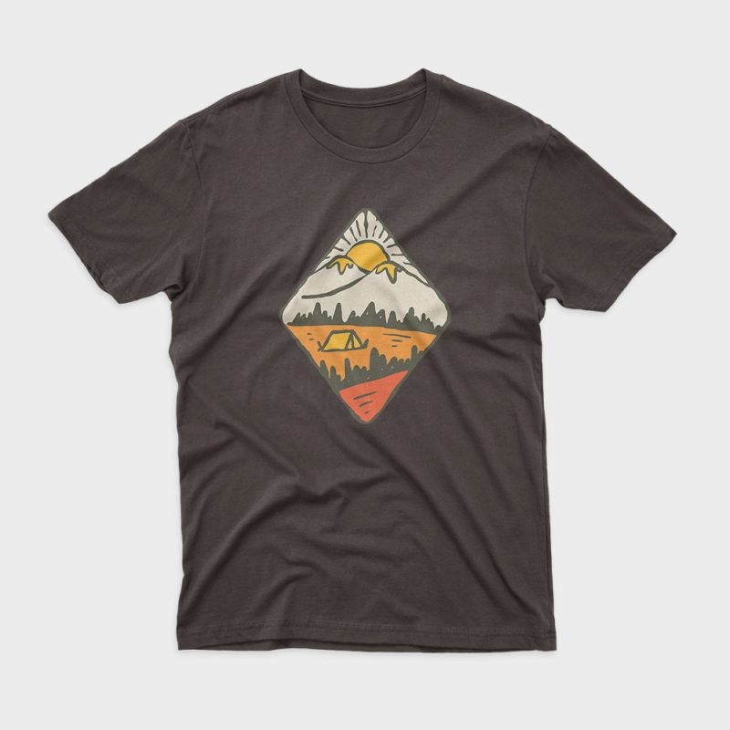 Camping print ready t shirt design