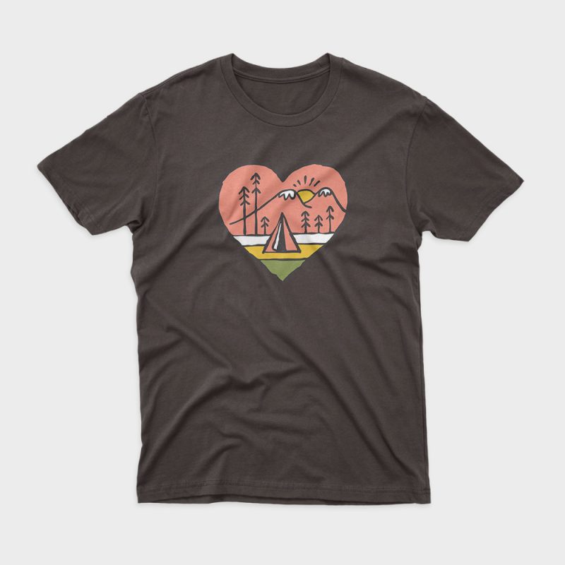 Camping in Love t-shirt design for commercial use